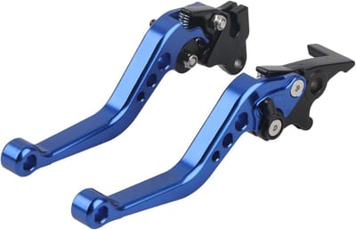 Verstelbare Aluminium Rem- en Koppelinghendels voor Motoren - Universele 2-delige Set in Blauw, Geschikt voor Diverse Motorrijders