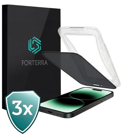 Anti-Gluren Screenprotector 3 Stuks - Geschikt voor Apple iPhone 14 Pro - Met Installatie Kit - Privacy - Beschermglas - Flexibel Glas - Tempered Glass - Screen Protector