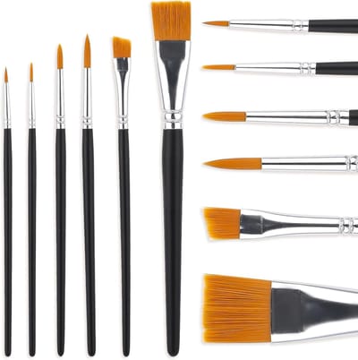 Professionele Set van 6 Gezichtsverf Penselen voor Bodypainting en Make-up, Geschikt voor Acryl, Olie en Waterverf, Ideaal voor Halloween en Cosplay Feestjes