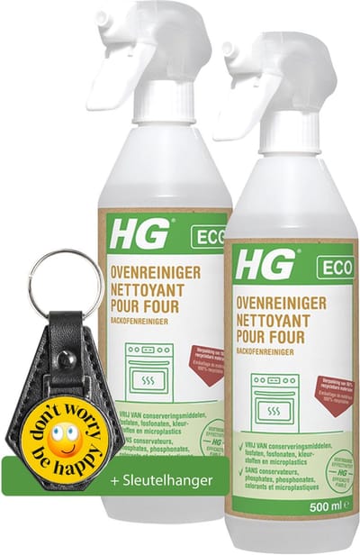 HG ECO ovenreiniger - 2 Stuks - 500ml - de milieubewuste reiniger voor uw oven - inclusief sleutelhanger