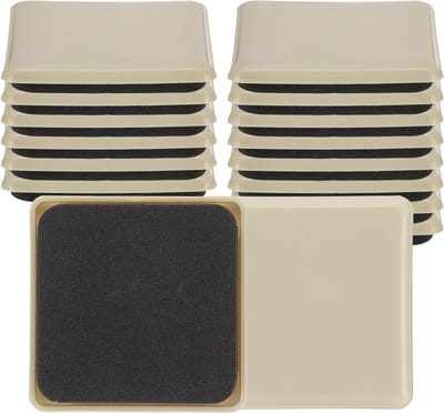 Meubelschuifregelaars - Vloerbeschermers - Meubels Verplaatsen - Tapijt Geschikt - 89x89mm - Kaki