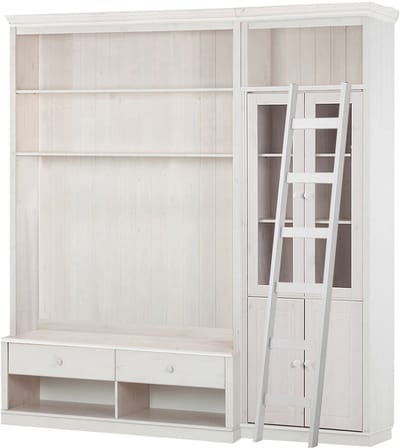Anita-Wandmeubel - Tv-lowboard & Ladder - Wit