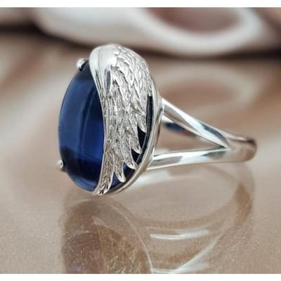 Nieuwe Diamanten Set Saffier Ring Europees en Amerikaans Vleugel Ring No. 9 white
