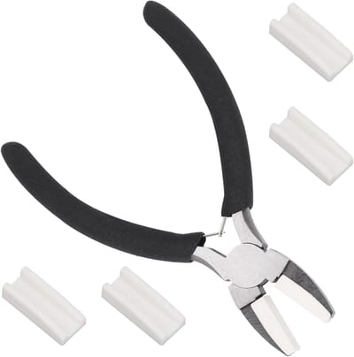 Nylon Tang Sieraden Maken Tang Gereedschap Koolstofstaal Tang Gereedschap Kaak Tang voor Kralen, Looping, Shaping Wire, Sieraden Maken, Zwart (550260_1-KALIONE-UK)