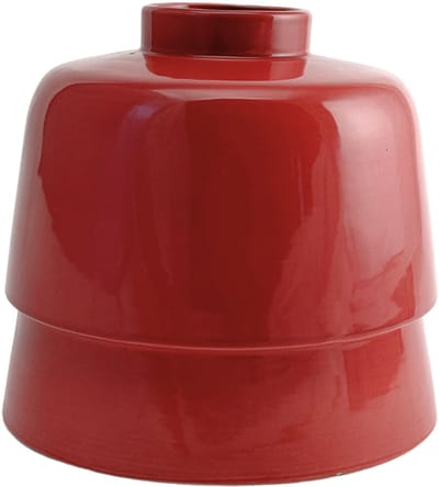 XLBoom Piled Vaas Rood Medium - ø22,50cm - 24cm hoogte - Keramische design vaas met gestapeld effect - Verkrijgbaar in Ruby | Cream | Dark Green - Tijdloze woondecoratie door Alain Gilles