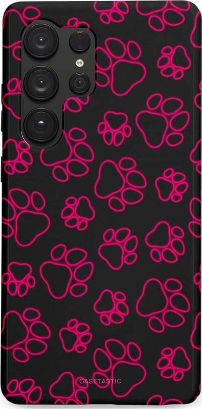 Casetastic Hoesje Geschikt voor Samsung S25 Ultra - Stijlvolle Beschermende Duo-layer Case - Neon pootjes