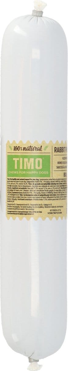 Timo Pure Meat Worst 800 g - Hondenvoer - Konijn Vanaf >3 Maanden