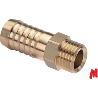 M8x0.75 Buitendraad x 6mm Messing Slangpilaar 16 Bar [5 Stuks]