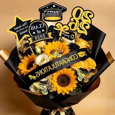 Unieke zelfgemaakte bloemenarrangementen voor afstudeercadeaus 2026 - Perfecte boeketten en geldcadeaus voor vrouwen, zonen en dochters