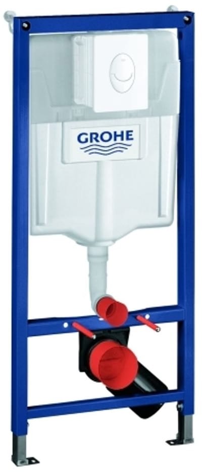 Grohe Rapid SL - Voorwandinstallatie met spoelreservoir voor hangend toilet, Skate Air bedieningsplaat, alpine wit 38839000