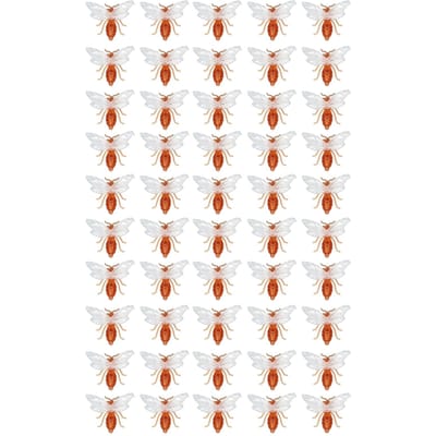 50 Pcs Ornement Abeille Mini Mignon Plastique Abeille Miel Décoration pour Arbre Porte Mur Jardin Cour white
