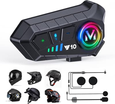Motorhelm Headset - Intercom - Bluetooth - Oplaadbaar - Zwart - 2 stuks