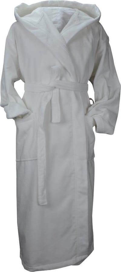 ARTG Robezz - DeLuxe - Velours Badjas met Capuchon - Wit - True White - Maat XS