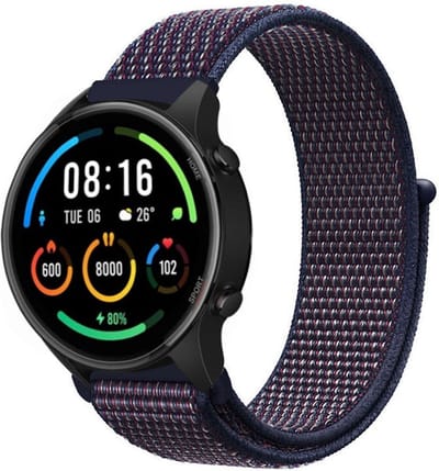 Strap-it Smartwatch bandje nylon - geschikt voor Xiaomi Watch S1 (Active/Pro) / Watch 2 Pro / Watch S3 / Mi Watch / Amazfit Balance / Bip 5 - indigo blauw