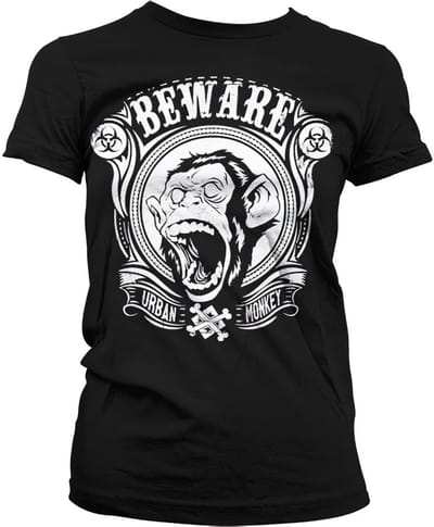 Hybris Urban M'on-key Girly T-shirt voor dames, zwart