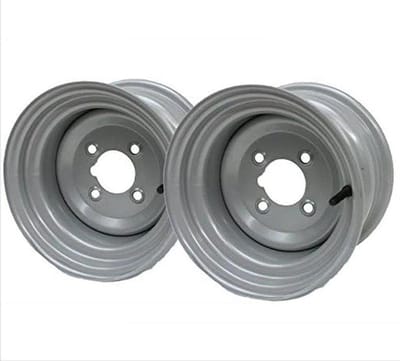 Velgen Set - Wielen Banden - Compacte Tractoren - Heavy Duty Gelast Staal - 6x10 Inch 4 Stud - Zilver