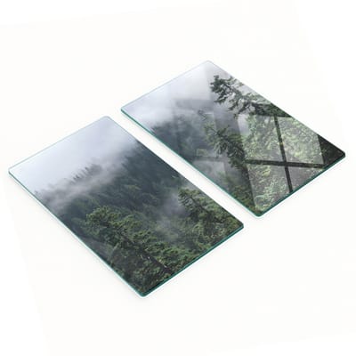 Multifunctionele decoratieve snijplanken van gehard staal voor de keuken, kleur Forest Mist, 2x30x52 cm