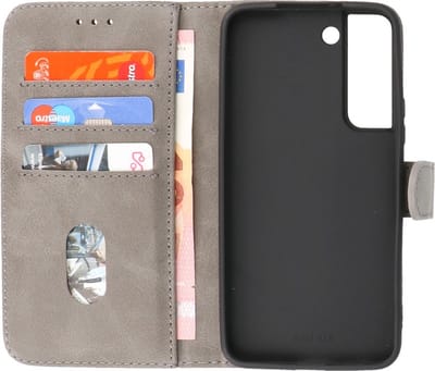 Zakelijke Book Case Telefoonhoesje - Portemonnee Hoesje - Geschikt voor Samsung Galaxy S22 - Grijs