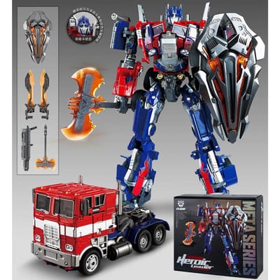 31CM Transformation Optimus Prime Robot Voiture Jouets Camion Tête Armes Métalliques Costume Or Noir Autobots Figurine d'Action Modèle Jouets Cadeau