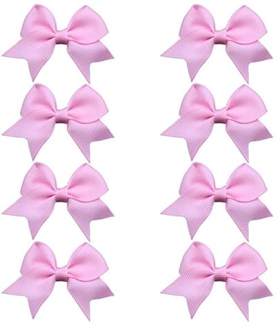 Dailygoods- Haarstrikken 10 Stuks - Mini-Strikken - Haarspelddecoratie - Krokodillenklemmen - Grosgrain Lint - 5 x 6 cm - Haarlint