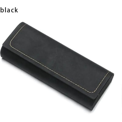 Hot Waterdichte Hard Frame Brillenkoker Lederen Brillenkoker Voor Mannen Vrouwen Leesbril Box Veelkleurige Brillenkokers zwart