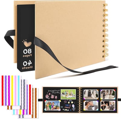 Fotoalbum met 80 pagina's en 108 fotocorners, stevig papier voor baby's, verjaardagen en bruiloften, perfect voor scrapbooken en herinneringen bewaren