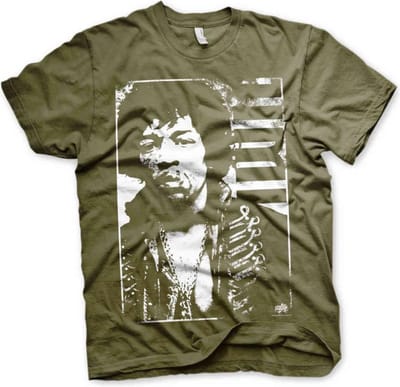 Jimi Hendrix Heren Tshirt -S- Distressed Groen