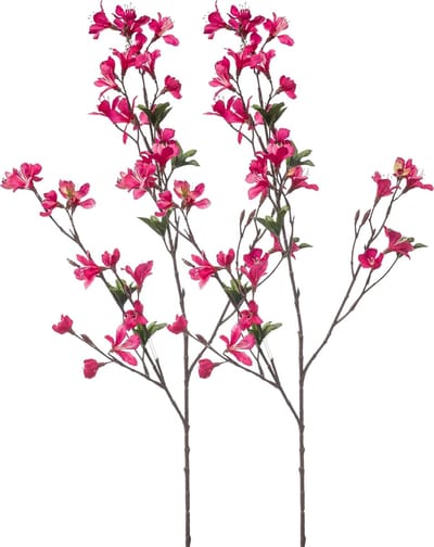 Emerald Kunstbloem Azalea bloesem - 2x - 90 cm - fuchsia roze - Kunst zijdebloemen