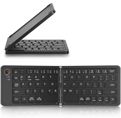 KZQ Opvouwbaar draadloos Bluetooth-toetsenbord - Ultra-slim aluminium reistoetsenbord - Stille toetsen - Compact design - Zwart