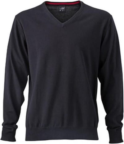 James and Nicholson Heren V-hals pullover (Zwart)