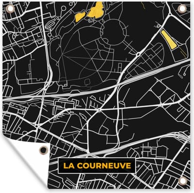 Tuin poster Frankrijk - La Courneuve - Stadskaart - Kaart - Plattegrond - 200x200 cm - Tuindoek