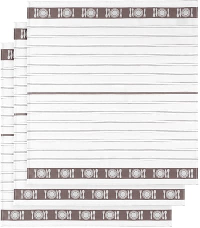 De Witte Lietaer Theedoek BML, Champignon - 3 stuks - 65 x 65 cm - Katoen