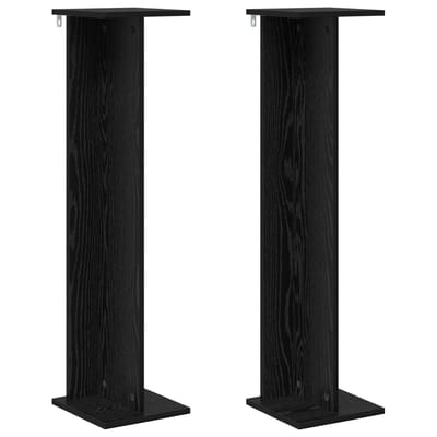 vidaXL - Plantenstand - 2 - st - Zwart - eiken - 25 - x - 25,5 - x - 100,5 - cm - Bewerkt - hout