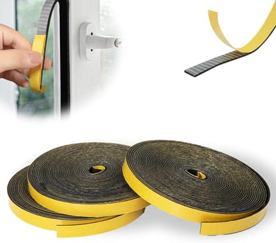 Zelfklevende afdichtingstape voor deuren en ramen, waterdicht, schuim, 6 x 1,5 mm, 24 m, geluidsisolatie en tochtwering