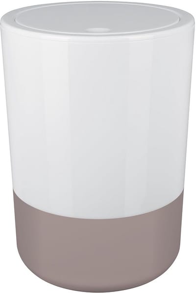 Spirella Design cosmetica-emmer Moji badkamer pedaalemmer swingdeksel afvalemmer met kanteldeksel 5 liter met siliconen bodem wit/rood