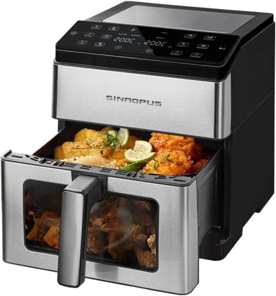 Heteluchtfriteuse XL – Airfryer met Timer & Temperatuurregeling – Gezond Frituren Zonder Olie – Compact Design