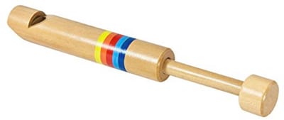 Houten Swanee Slide Fluitje 23cm met Kleurrijke Strepen