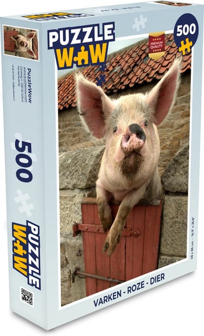 Puzzel Varken - Roze - Dier - Legpuzzel - Puzzel 500 stukjes