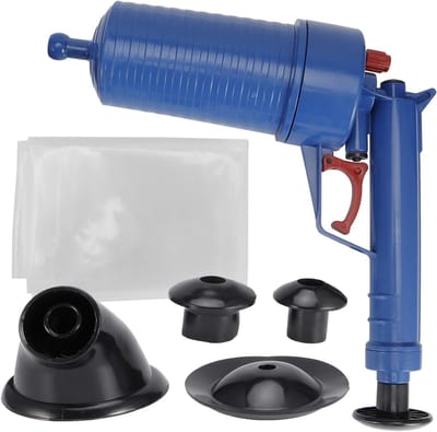 Toiletplunjer met 4 adapters voor handmatige afvoerreiniging - Ontstopper voor keuken of badkamer - ABS-materiaal - Praktisch en effectief