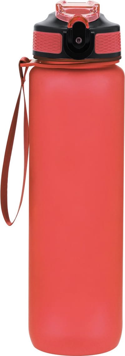 Bellatio Design Waterfles/drinkfles sport bidon Olympic Dream - rood - RPET kunststof - 1000 ml - schroefdop - met inhoud aanduiding