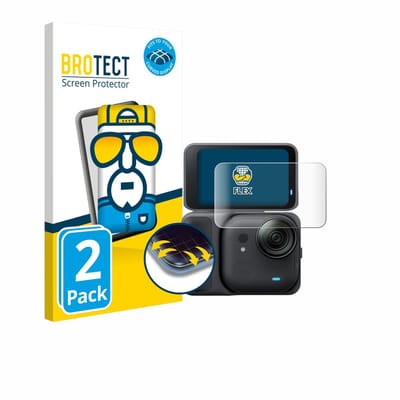BROTECT - Screenprotector voor Insta360 Go Ultra - Folie Beschermfolie transparant volledig dekking - 2 Stuks