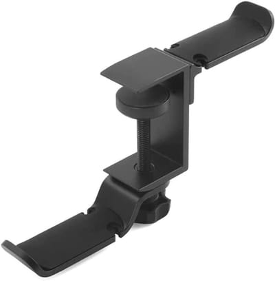 Hoofdtelefoonhouder - Oortelefoonrek - Bureau organiseren - Draaibaar en clip-on - 6 cm lengte - Zwart/Zilver