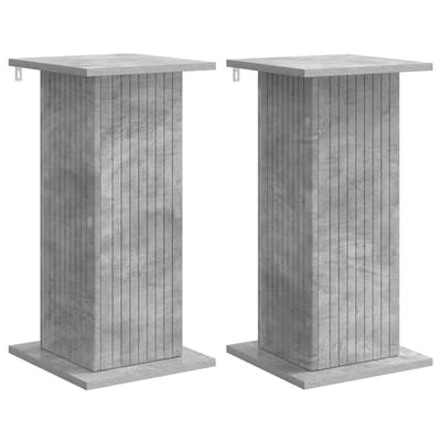 vidaXL - Plantenstand - 2 - st - Betongrijs - 30,5 - x - 30 - x - 60,5 - cm - Bewerkt - hout