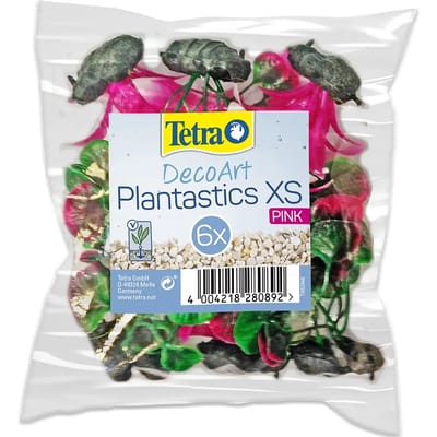 Tetra kunstplantjes - Aquariumplanten groen/roze - Mini - 6 stuks