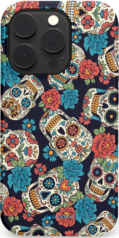 Casetastic Hoesje Geschikt voor Apple iPhone 14 Pro Magsafe - Stijlvolle Beschermende Duo-layer Case - Catacombe carnaval