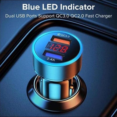 Autolader met LED-licht-Auto USB Dual -auto lader-metaal mini autolader-Power Drive 2 legering 18W 4.8A