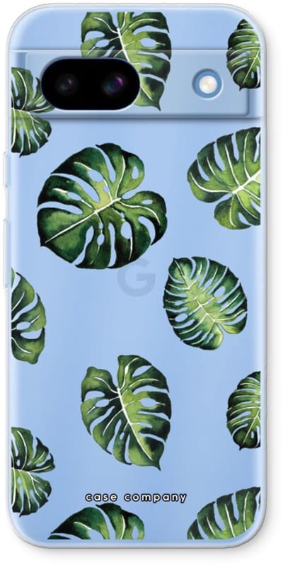 Case Company® - Hoesje geschikt voor Google Pixel 8a hoesje - Tropische bladeren - Soft Cover Telefoonhoesje - Bescherming aan alle Kanten en Schermrand