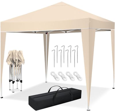 CRLYN® Easy Up Partytent - Paviljoen Opvouwbaar - Extra Stevig - Beige