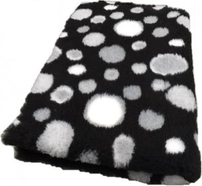 Vetbed - Hondendeken - Cirkels zwart grijs wit latex anti slip 100 x 75 cm - Machine wasbaar
