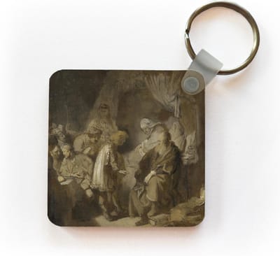 Sleutelhanger - Uitdeelcadeautjes - Jozef vertelt zijn dromen aan zijn ouders - Schilderij van Rembrandt van Rijn - Plastic